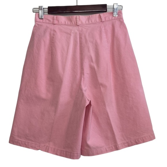 Vintage Shorts Womens Small High Waist 90s Mom Wide Leg Pink Cotton - Picture 2 of 10